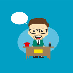 happy customer service receptionist cartoon character vector