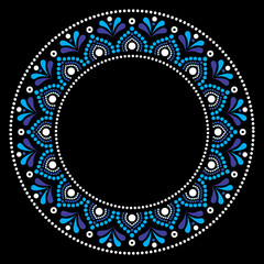 Mandala Australian dot paiting style- vector design, Aboriginal traditional decorative pattern, Australian mosaic art