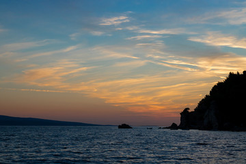 An amazing sunset on the Croatian coast