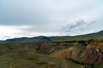 Background image of a mountain landscape. Russia, Siberia, Altai
