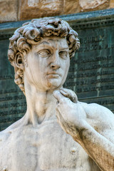 Replica of Statue of David of Michelangelo at Signoria public square (Piazza della Signoria), Florence, Tuscany, Italy