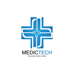 Medical technology logo design vector