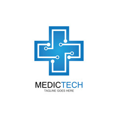 Fototapeta premium Medical technology logo design vector