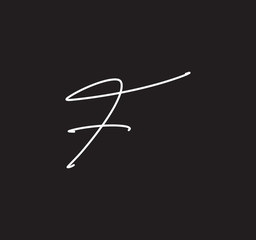 Initial Signature Letter Handwritten Calligraphy