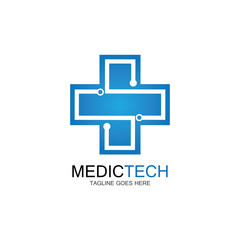 Medical technology logo design vector