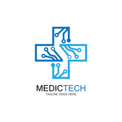 Fototapeta premium Medical technology logo design vector