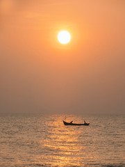 Fototapeta premium boat at sunset