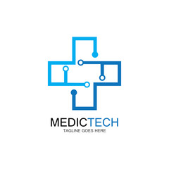 Medical technology logo design vector