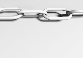 Obraz premium Closeup of metal chain on white background