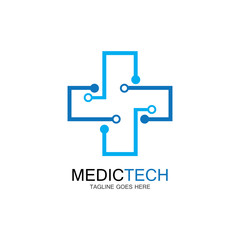 Medical technology logo design vector