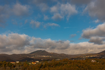 Autumnal landscape of Molise seen from Isernia, capital of the homonymous province of Molise, a...