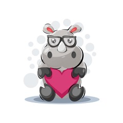 playful hippo mascot cartoon design vector