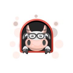 cute cow mascot cartoon design vector