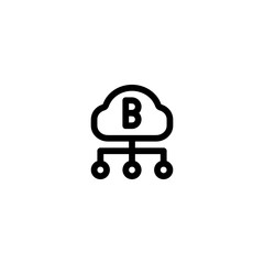 Bitcoin Coin Cloud Server Icon, Logo, Vector