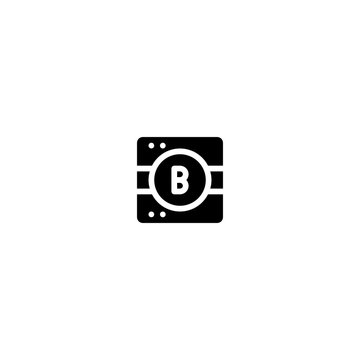 Bitcoin Mining Hardware Web Icon, Logo, Vector