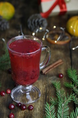 Olivier new year   christmas cranberry juice  lingonberry drink