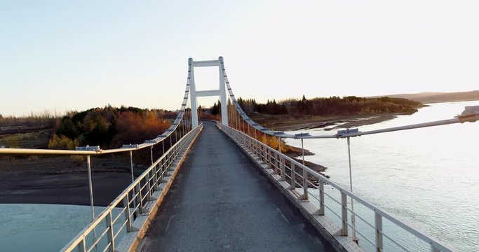 aerial shot of famous Iceland with its beautiful fascinating unique landscape, rivers, mountains, glaciers and waterfalls on a clear sunny day - great 4k shots for nature travel bloggers