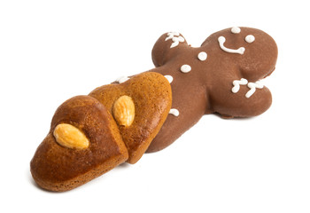 ginger man in chocolate isolated