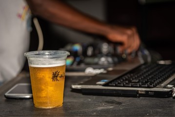 DJ Playing with bear cop