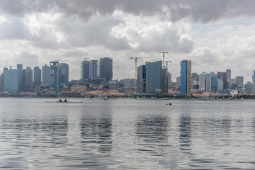 Fototapeta na wymiar Boat competition on seaside of Luanda