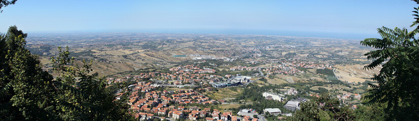Fototapeta na wymiar San Marino panoramic view of a landscape