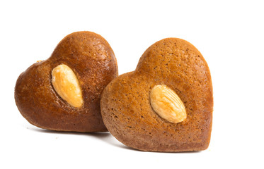 gingerbread cookie heart isolated