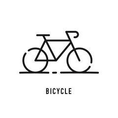 Bicycle icon in line style. Vector sign