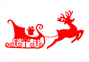 Red Christmas Reindeer isolated on a white background vector illustration