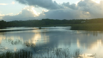 landscape with lake and clouds