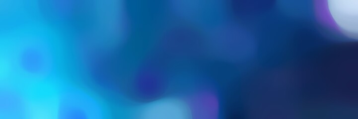 blurred bokeh horizontal background with midnight blue, deep sky blue and strong blue colors and free text space