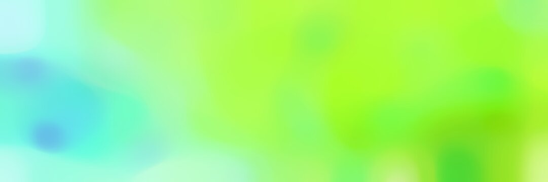blurred horizontal background with green yellow, aqua marine and pale green colors and free text space