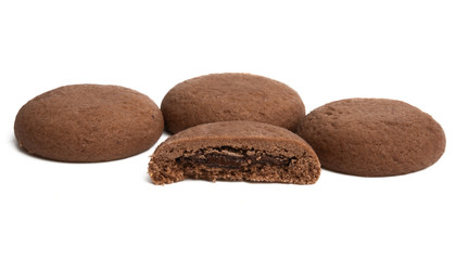 cookies with chocolate cream isolated