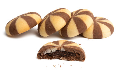 cookies with chocolate cream isolated