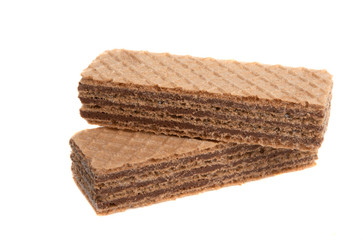 chocolate waffles isolated