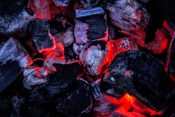 The texture of the coal fire.
