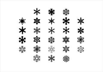 Set of 26 snow flake icons vector illustration