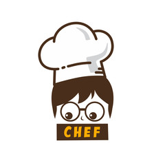 female master chef character cartoon art logo icon