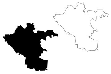 Chisinau Municipality (Republic of Moldova, Administrative divisions of Moldova) map vector illustration, scribble sketch Kishinev map