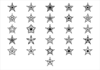 Set of 26 star icons vector illustration