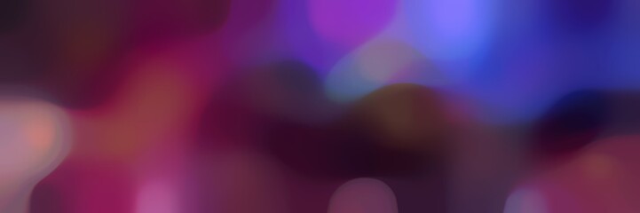 blurred bokeh horizontal background with old mauve, slate blue and very dark magenta colors and space for text