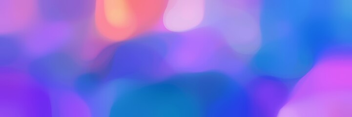 blurred bokeh horizontal background with slate blue, orchid and strong blue colors and free text space
