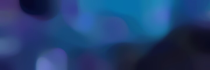 blurred bokeh horizontal background with dark slate blue, very dark blue and steel blue colors space for text or image