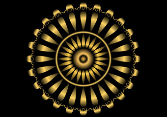 Bronze Mandala on black background