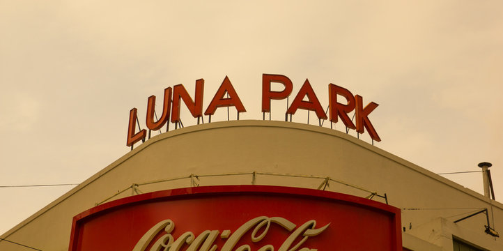 Facade and sign of the famous Luna Park, traditional indoor stadium in Buenos Aires where artistic and sports activities are held, founded in 1931.