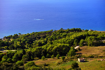 panorama seen from Erice the coast of western Sicily