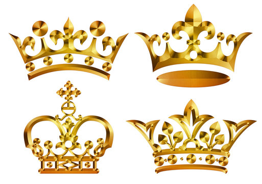 Metallic golden crown. vintage ornament