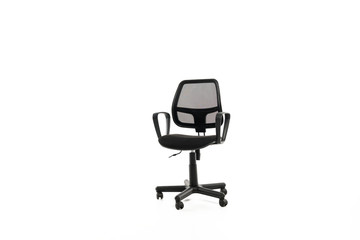 Comfortable office chair with copy space isolated on white