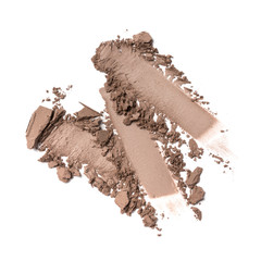 Smear of brown eyeshadow isolated on white