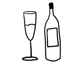 glass and bottle of wine