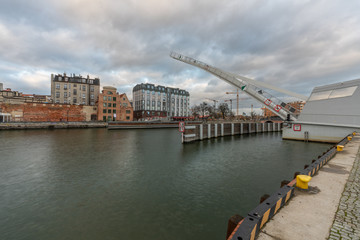 Obraz premium The city of Gdansk on the Motlawa river